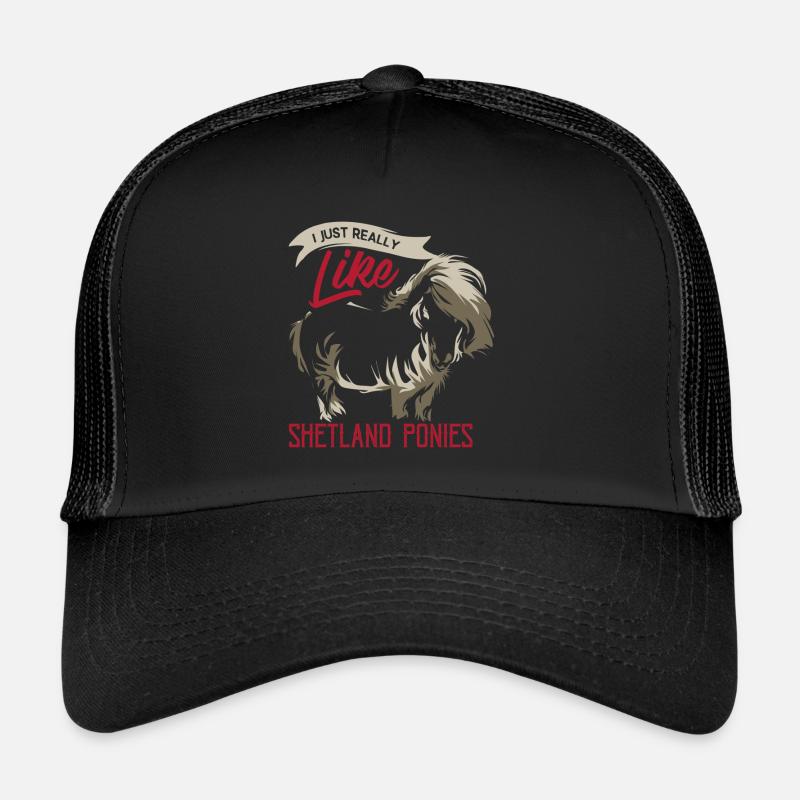 Shetlandpony - Trucker Cap - Schwarz/Schwarz