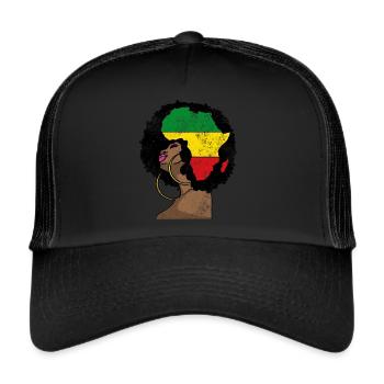 African Queen Afro - Casquette trucker  - noir/noir - Devant