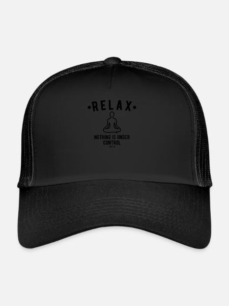 Buddhism God Religion Yoga Gift - Trucker Cap - black/black - Front