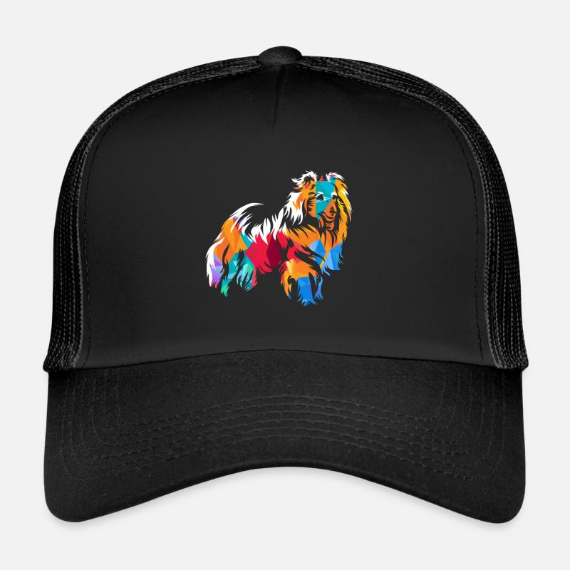 Shetland Schäferhund Geschenk - Trucker Cap - Schwarz/Schwarz