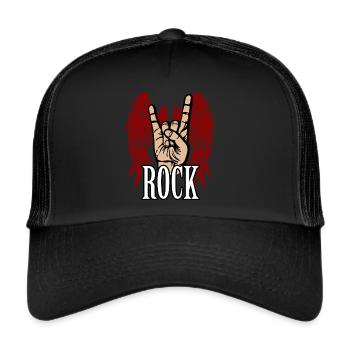 Motif de groupe de rock hard rock pour femmes et hommes - Casquette trucker  - noir/noir - Devant