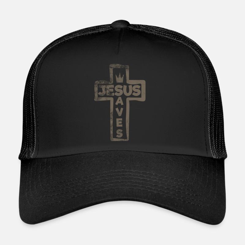 Jesus - Jesus Saves - Trucker Cap - black/black