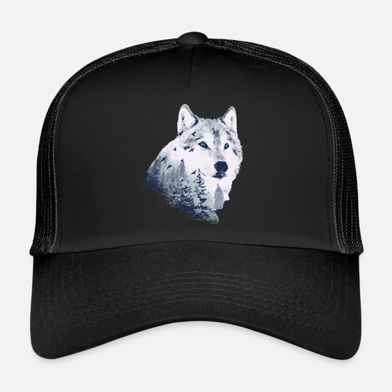wolf - Trucker Cap - black/black