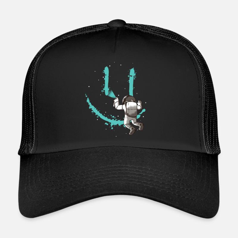 Astronaut - Trucker Cap - Schwarz/Schwarz