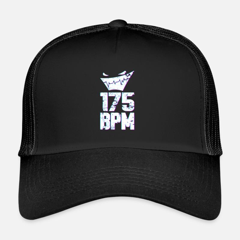 175 150 BPM Hardstyle Raver Trance House Techno - Trucker Cap - Schwarz/Schwarz