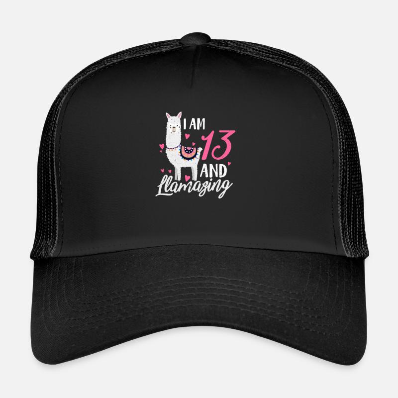 Cadeau d'anniversaire de 13 ans pour un lama de 13 ans Casquette trucker 
