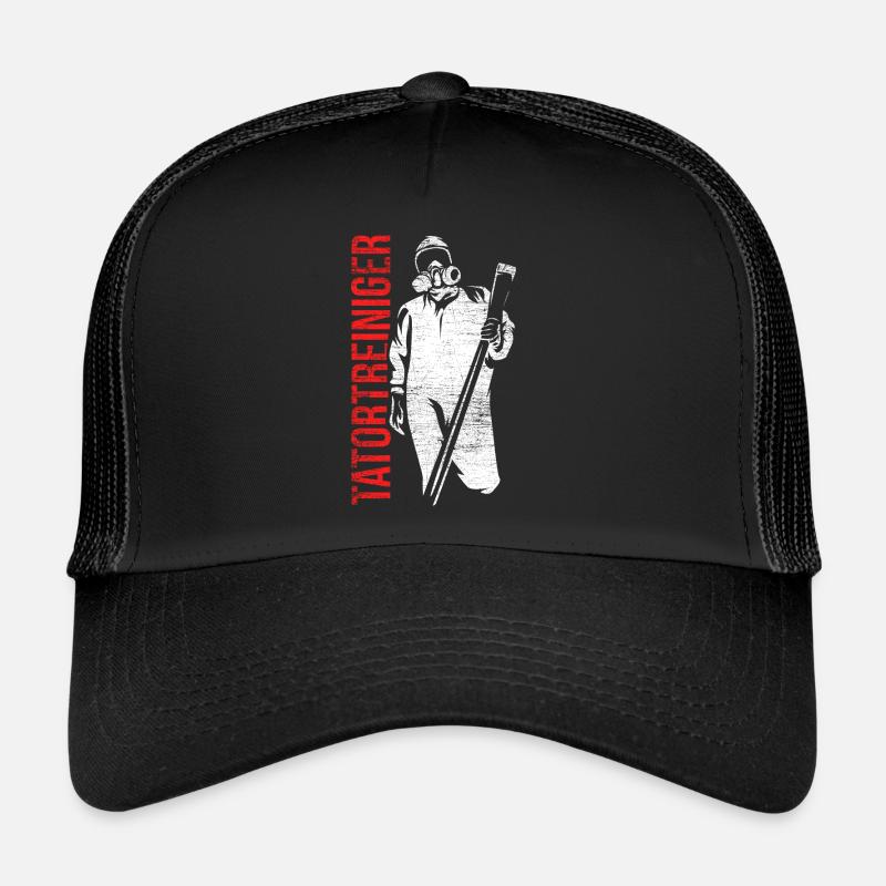 Tatortreiniger Geschenk - Trucker Cap - Schwarz/Schwarz