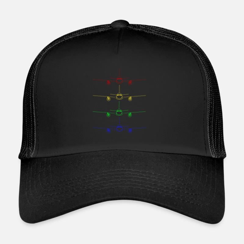 colorful airplanes - Trucker Cap - black/black