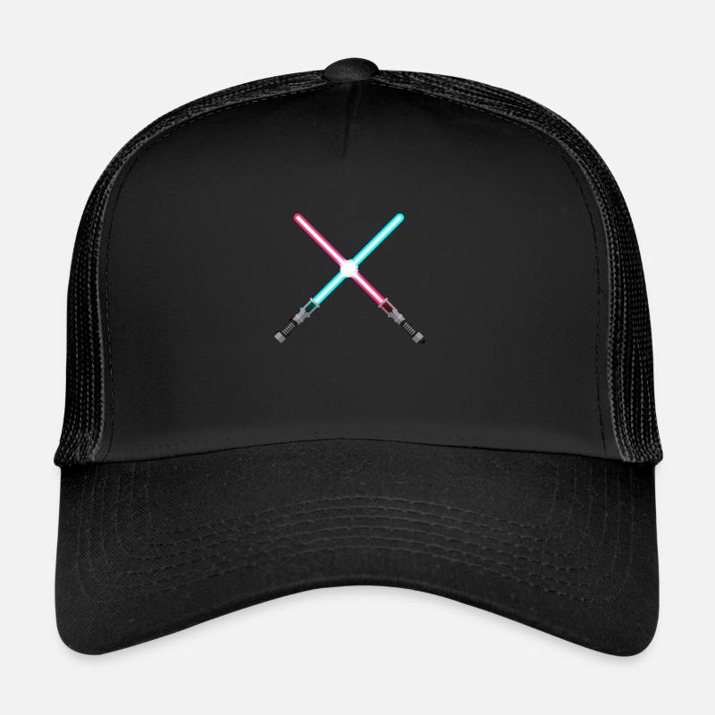 Two Laser Swords Light Swords Licht Schwert - Trucker Cap - Schwarz/Schwarz