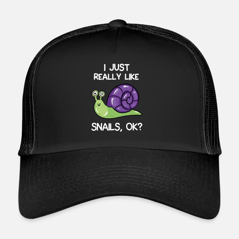 I Just Really Like Snails, OK? - Trucker Cap - black/black