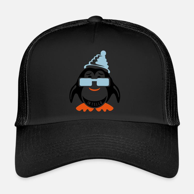 pingouin sourire intello expression bonnet Casquette trucker 