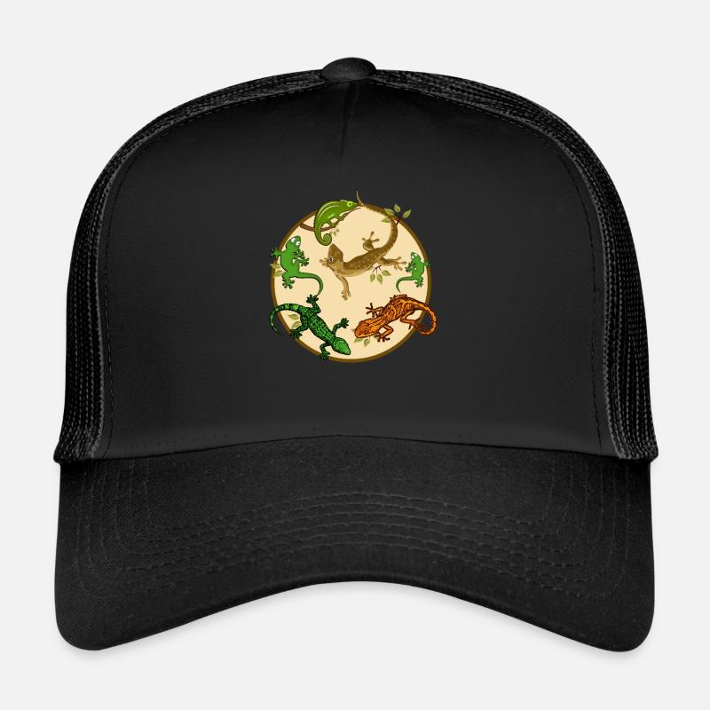 Gecko lizard - Trucker Cap - black/black