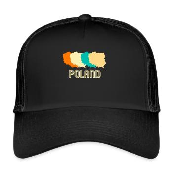 Polen Polska - Trucker Cap - Schwarz/Schwarz - Vorne
