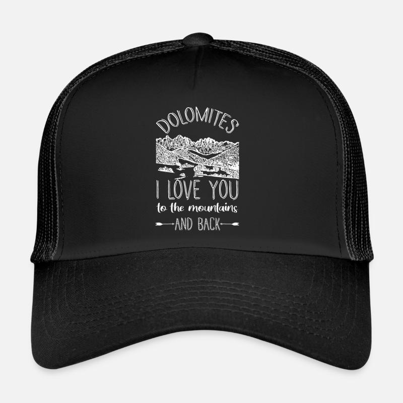 Dolomiten Alpen Südtirol - Trucker Cap - Schwarz/Schwarz