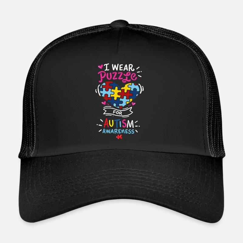 Autismus - Trucker Cap - Schwarz/Schwarz