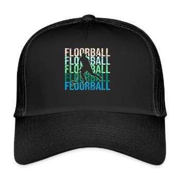 Floorball - Trucker Cap - Schwarz/Schwarz - Vorne