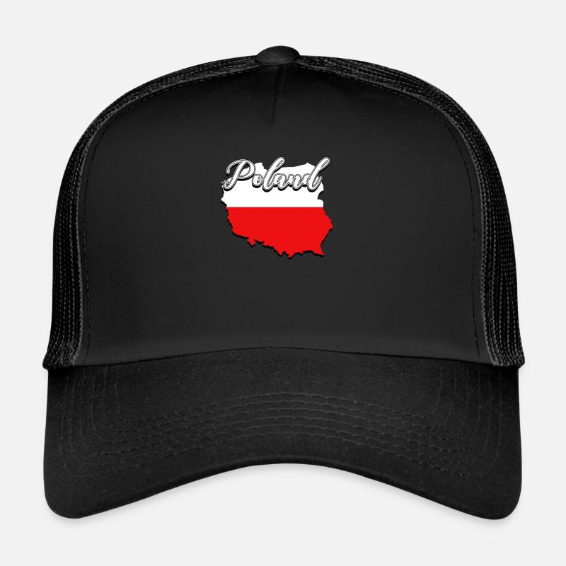 Pologne - Casquette trucker  - noir/noir