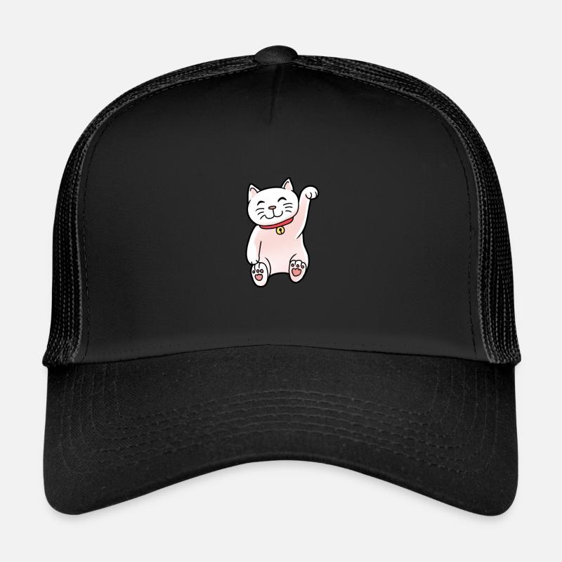 Asien Katze China Chinesisch Katzen Miau - Trucker Cap - Schwarz/Schwarz