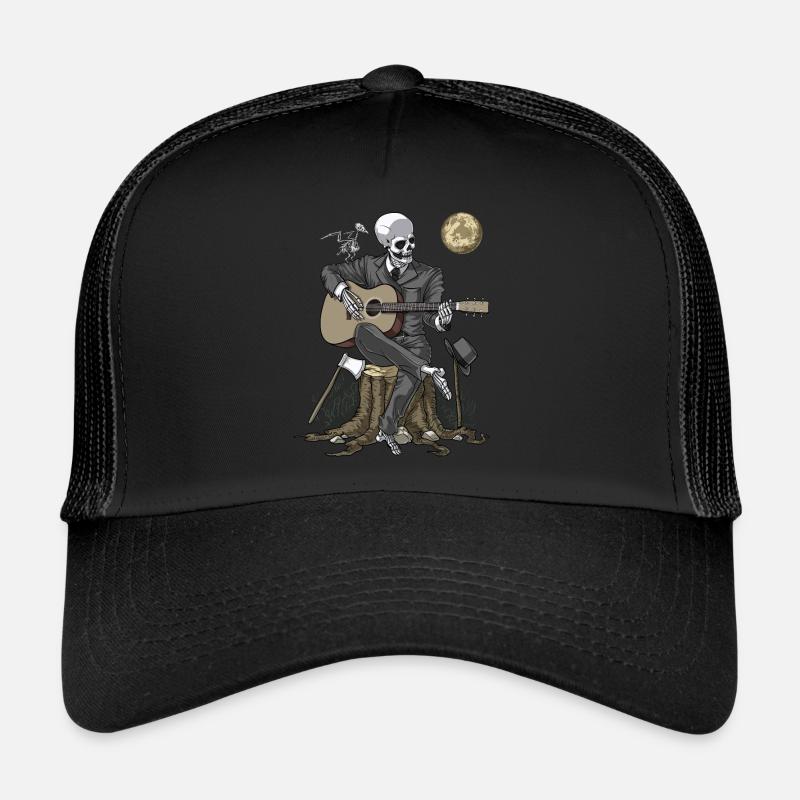 Skeleton Guitar Player Trucker Cap