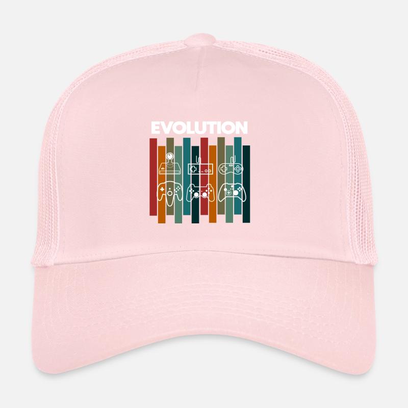 Retro evolution gamer nerd funny saying Trucker Cap