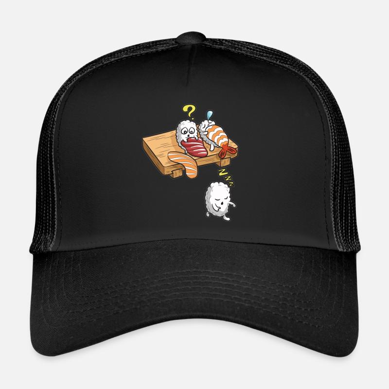 SLEEPWALKING SUSHI - Trucker Cap - Schwarz/Schwarz