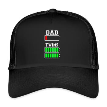 DAD TWINS - Vater Zwillinge - Trucker Cap - Schwarz/Schwarz - Vorne