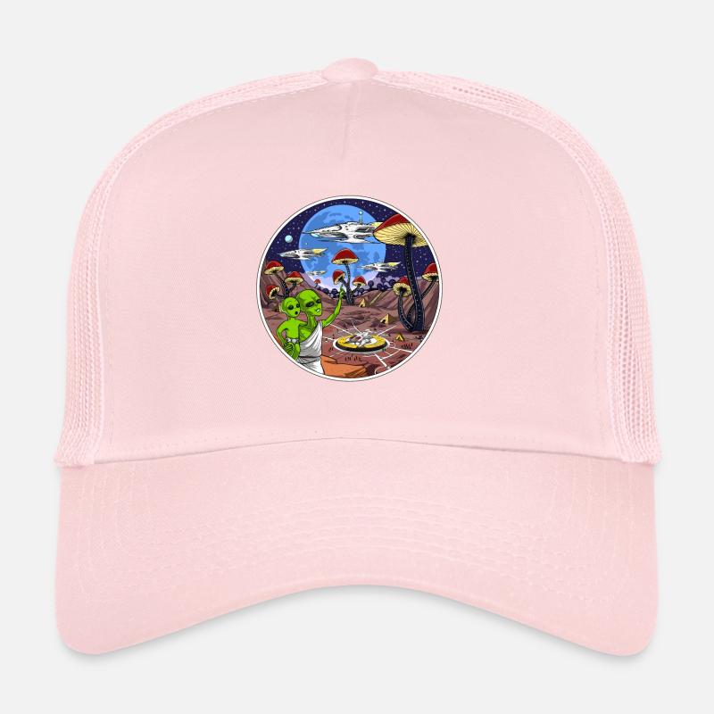 Psychedelic Alien Magic Mushrooms Trucker Cap