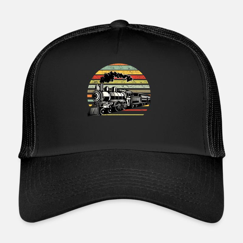 Locomotive Train Driver Retro Railroad Gift Trucker Cap