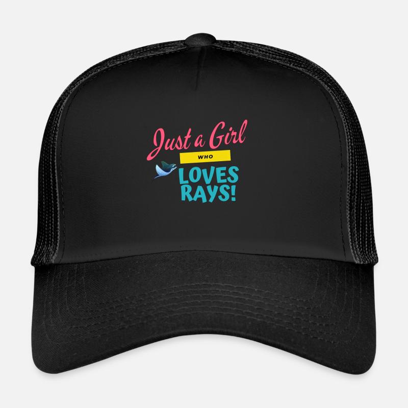 just a girl who loves rays - Trucker Cap - Schwarz/Schwarz