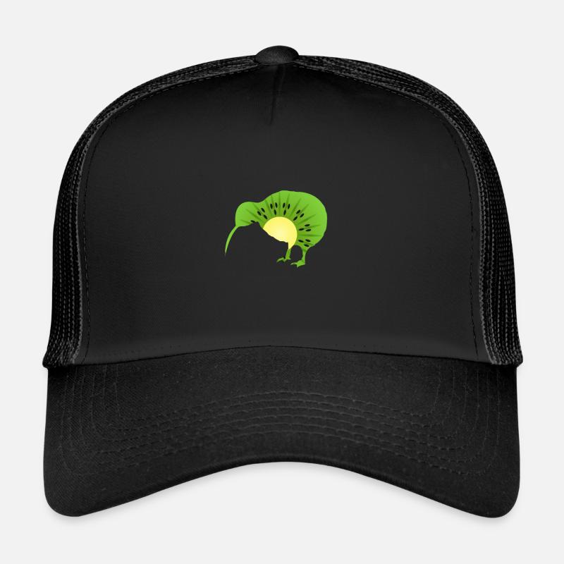 Kiwi Vogel Neuseeland Lustig - Trucker Cap - Schwarz/Schwarz