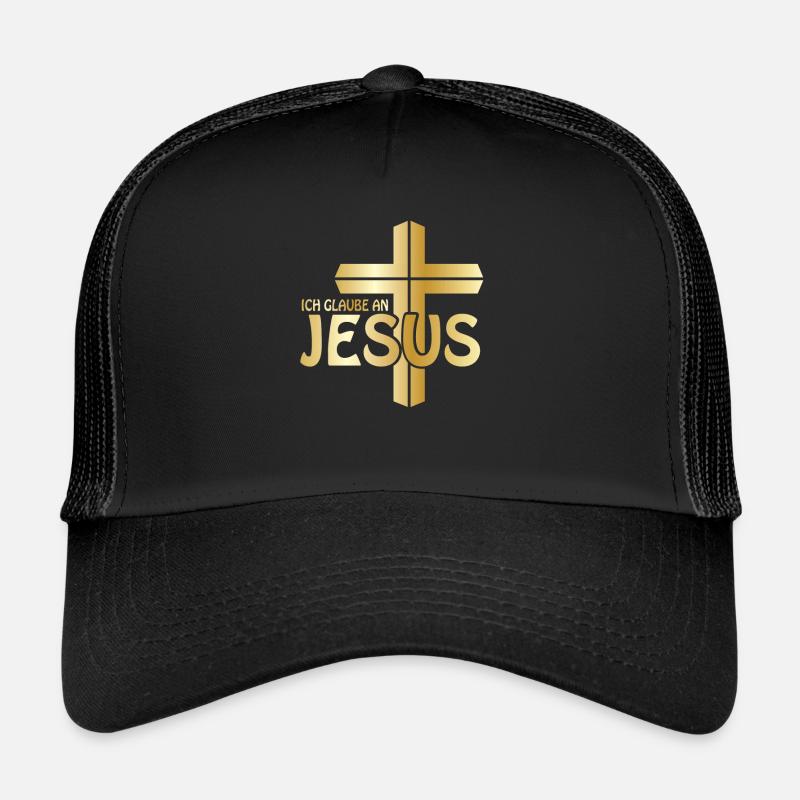 Jesus Christus Glaube Christen - Trucker Cap - Schwarz/Schwarz