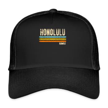 Honolulu Hawaii - Trucker Cap - black/black - Front