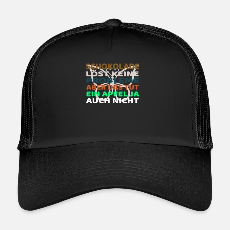 Schokolade löst keine Probleme - Trucker Cap - Schwarz/Schwarz