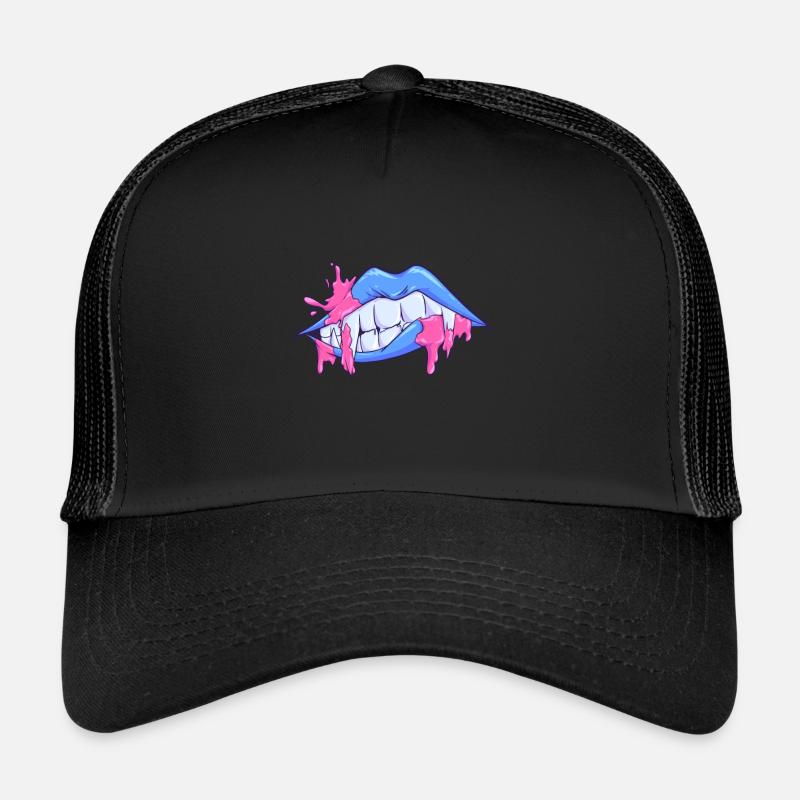 Masque visage bouche lèvres vampire Casquette trucker 