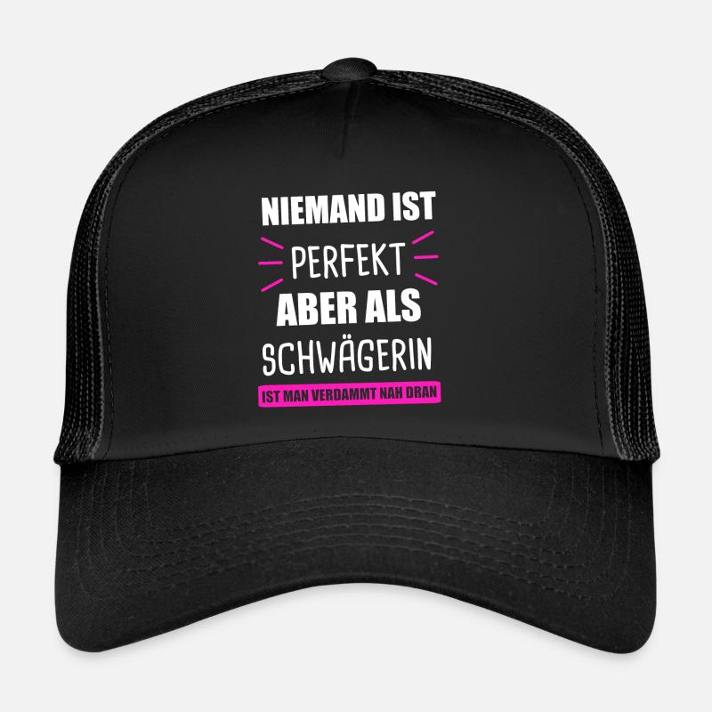 Schwägerin 2020 Überraschung Mädchen Geschenk - Trucker Cap - Schwarz/Schwarz