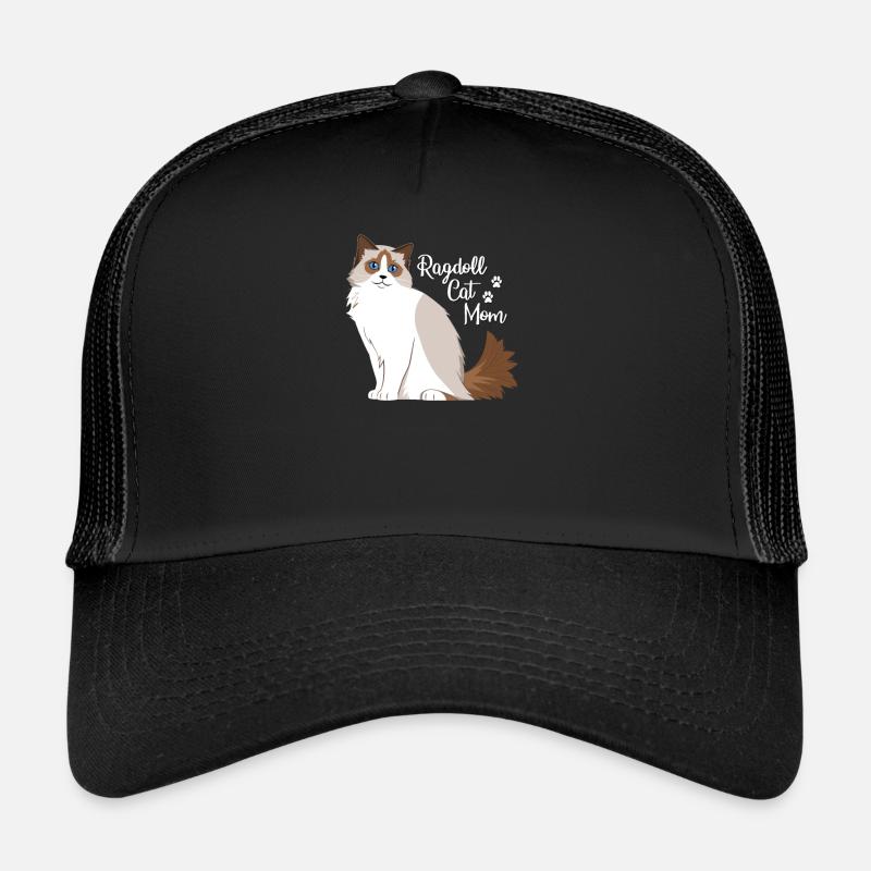 Ragdoll cat mom - Trucker Cap - black/black