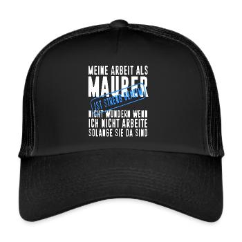Maurer Maurer Geschenkidee Geschenk Maurer - Trucker Cap - Schwarz/Schwarz - Vorne