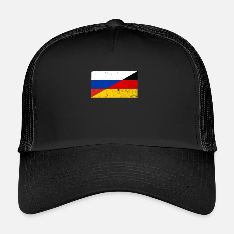Russie Allemagne drapeau Allemand Russe Casquette trucker 
