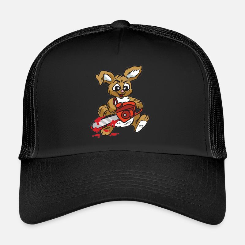 evil rabbit with chainsaw Trucker Cap