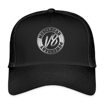 V8 Motor Musclecar Ami - Trucker Cap - Schwarz/Schwarz - Vorne