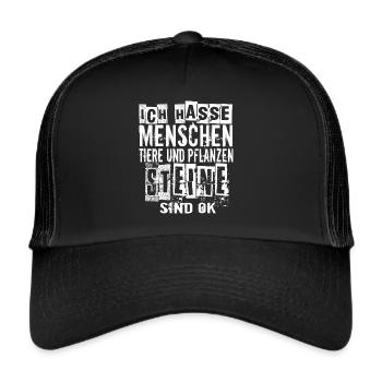 Humor Lustig Witzig Lachen - Trucker Cap - Schwarz/Schwarz - Vorne