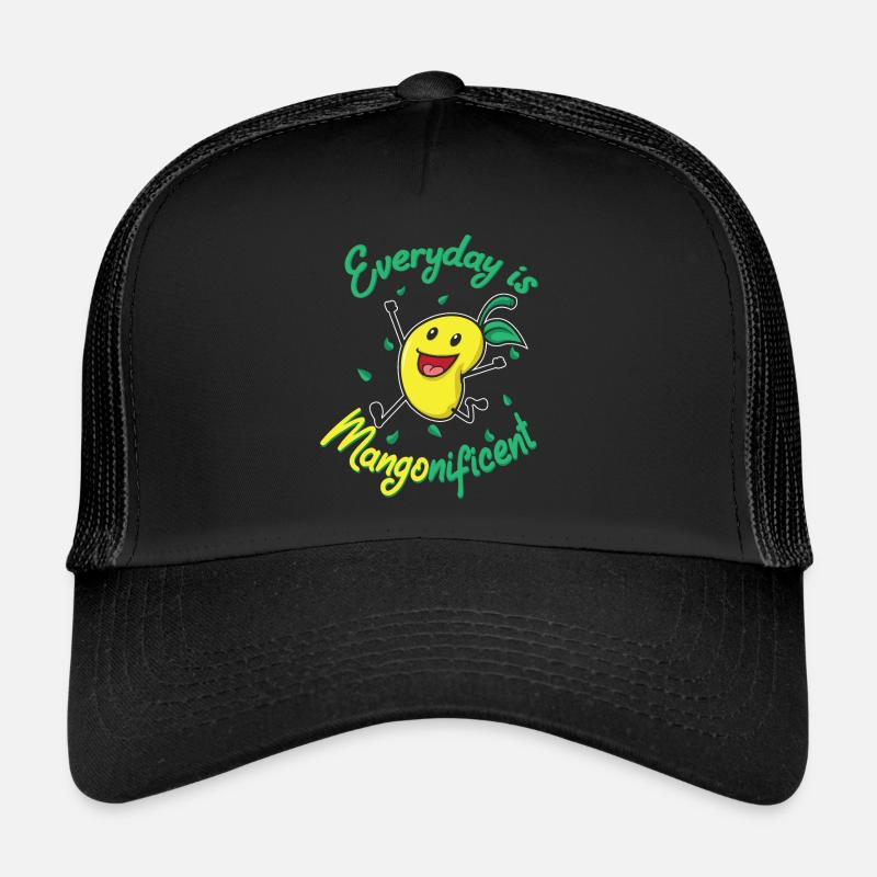 Mangonificent Essen und Mango-Liebhaber Geschenk - Trucker Cap - Schwarz/Schwarz