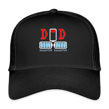 Funny twin shirts for dad of twins daughter shirt - Trucker Cap - Schwarz/Schwarz - Vorne
