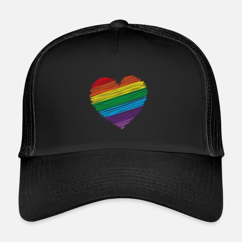 Rainbow shirt & heart rainbow gift shirt Trucker Cap