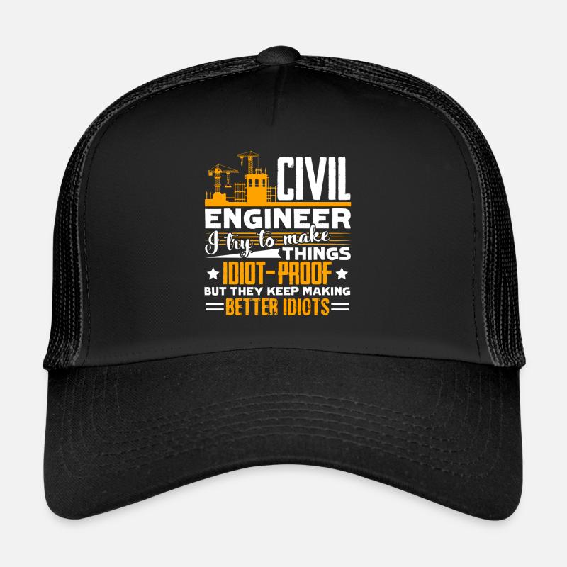 Civil Engineer Funny Civil Engineer - Trucker Cap - black/black