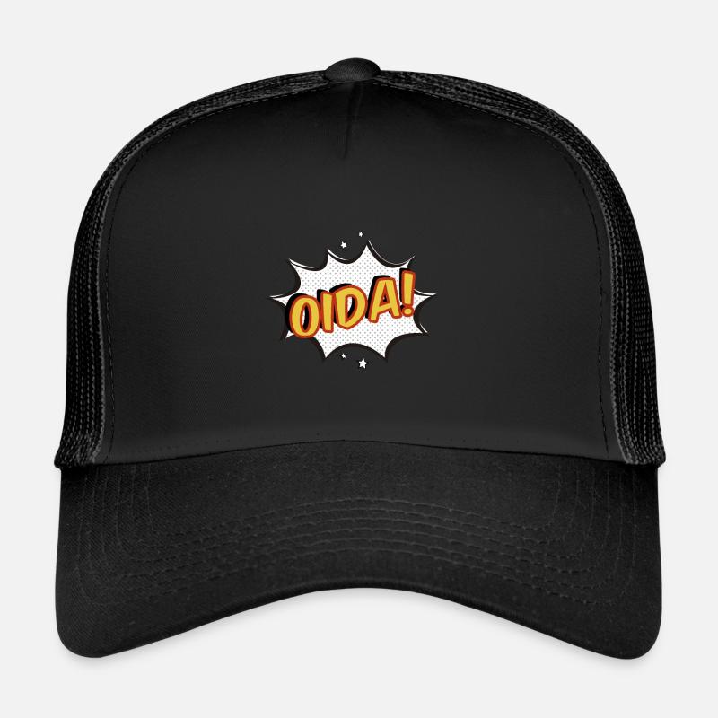 Oida Funny dialecte viennois Schmäh Bavière Autriche - Casquette trucker - noir/noir
