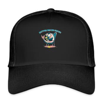 Norddeutsch - Butter bei die Fische - Trucker Cap - Schwarz/Schwarz - Vorne