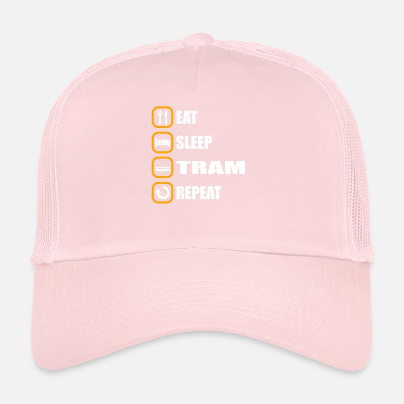 Tram Eat Sleep Repeat Trucker Cap