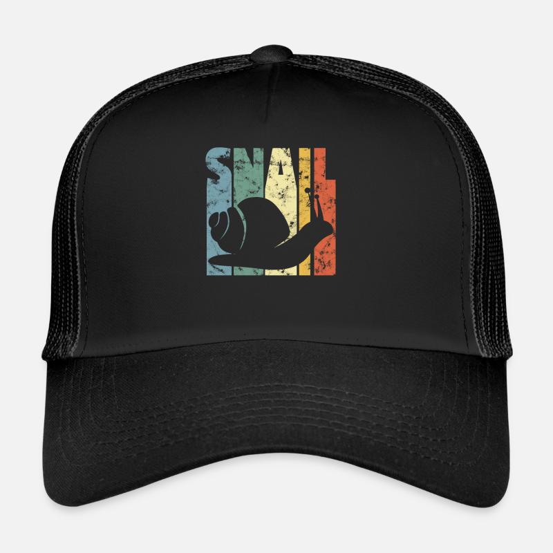 Cadeau d'escargot mignon coquille d'escargot - Casquette trucker  - noir/noir