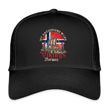 Norvège Viking navire - Casquette trucker  - noir/noir - Devant